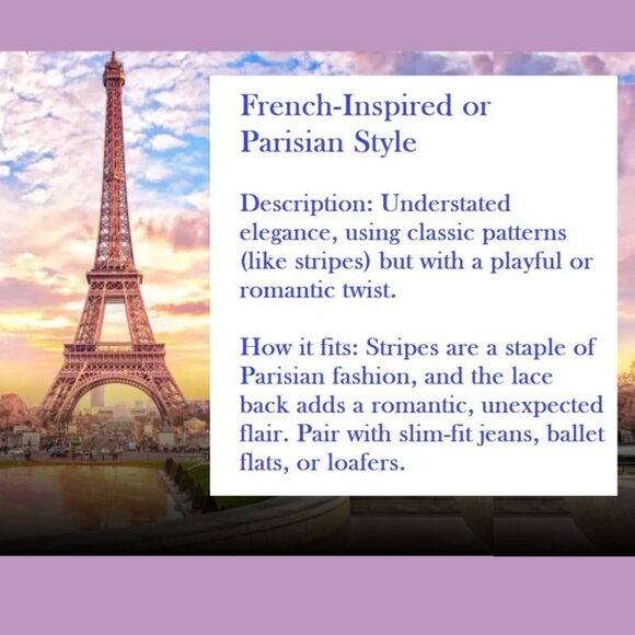 BCBGMAXAZRIA Lace Back Top Size Small Striped Black White Parisian Style Elegant - Picture 9 of 10